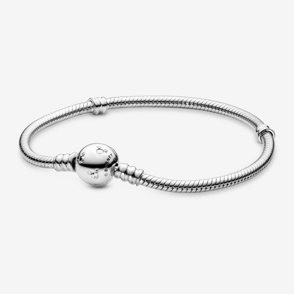 NWT - Authentic Pandora - Disney Sparkling Mickey Mouse & Snake Chain Bracelet